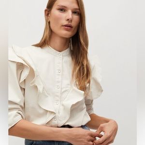 NWT Mango Ruffled Top